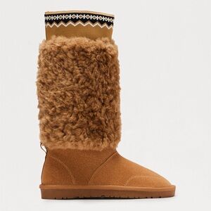 Fashion Nova Brown Shearling Winter Boots
